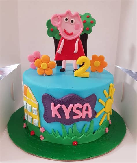 Peppa Pig Theme Cake All Those Edible Toppers Hand Crafted Dont Miss