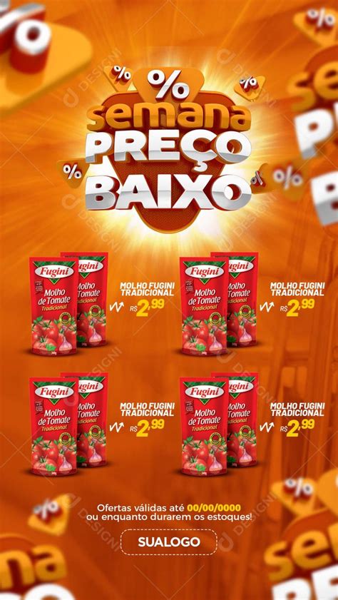 Post Encarte Supermercado Semana Preço Baixo Produtos Social Media Psd