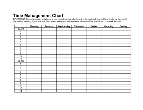 Time Management Sheet Template — Db