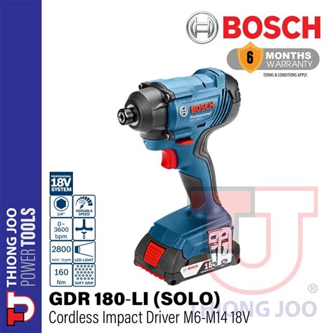 Bosch Gdr 180 Li Cordless Impact Driver 18v Solo Shopee Malaysia