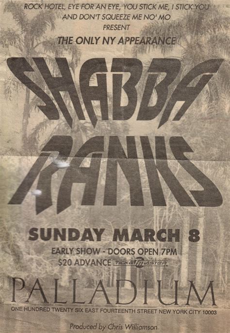 Shabba Ranks Concert & Tour History | Concert Archives