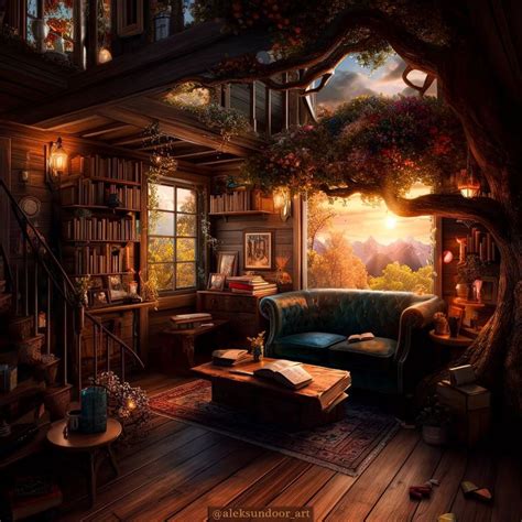 Fantasy Living Room Art Fantasy Cottage Interior Fantasy Bedroom