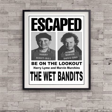 Home Alone The Wet Bandits Harry And Marv Wanted Escaped Flyer Etsy