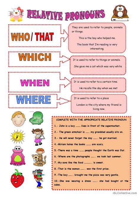 Relative Pronouns English Esl Worksheets Pdf And Doc