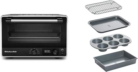 Kitchenaid Kco211bm Digital Countertop Oven Black And Chicago Metallic