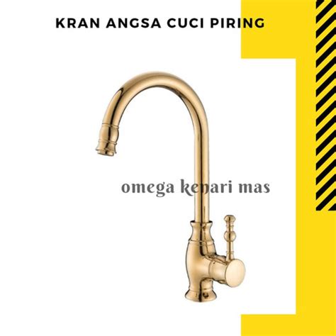 Jual KRAN CUCI PIRING ANGSA TANAM MEJA PANAS DINGIN GOLD EMAS ANTIK