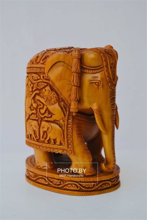 Sandalwood Hand Carved Elephant Statue With Base At Rs 12340 Wood