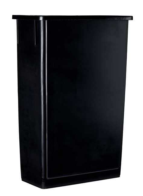 1023BK Black Rectangular Garbage Can with 23 Gallon Capacity