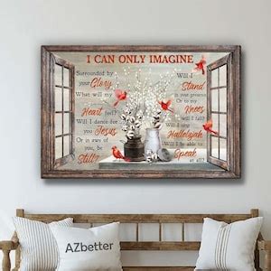 Window Canvas Cardinal I Can Only Imagine Canvas Print Vintage