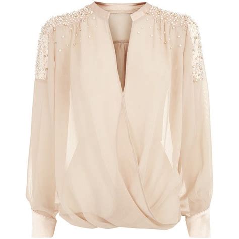 Nude Wrap Chiffon Blouse £150 Found On Polyvore Ladies Tops Fashion