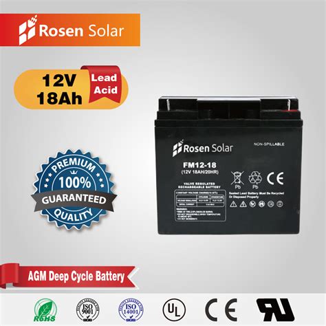 AGM Gel Batteries 12V 18ah Maintenance Free Solar Battery China 12V