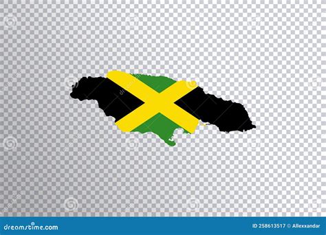 Bandera Jamaica En El Mapa Fondo Transparente Stock De Ilustraci N