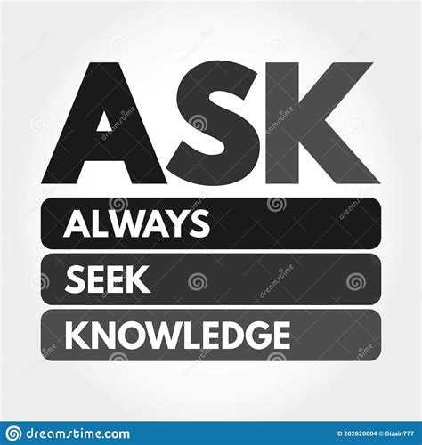 Ask Always Seek Knowledge Acronym Stock Illustration Illustration