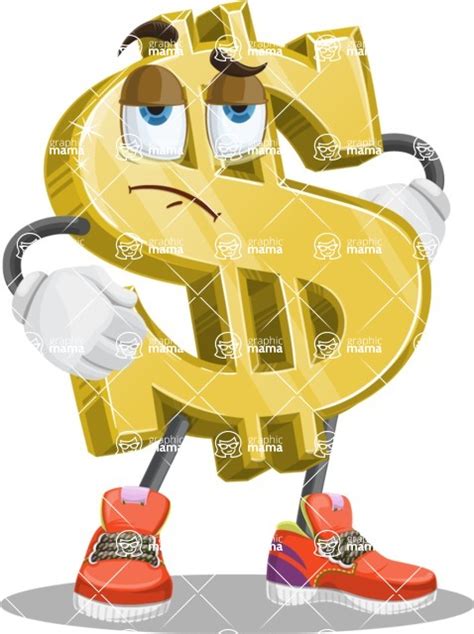 Dollar Sign Cartoon Vector Character / Rolling Eyes | GraphicMama