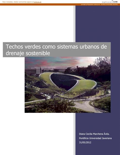 Pdf Techos Verdes Como Sistemas Urbanos De Drenaje Sostenible