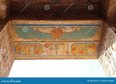 Beautiful Ceiling The Temple Of Ramses Iii Medinet Habu On The West