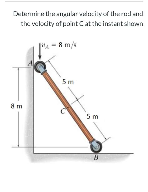 Solved Determine The Angular Velocity Of The Rod And The Chegg