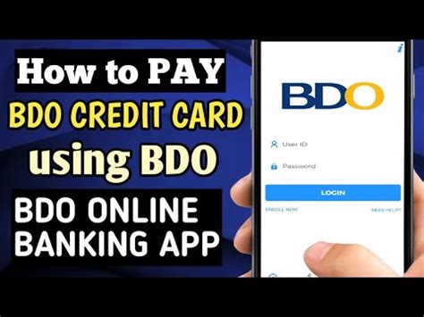 HOW TO PAY BDO CREDIT CARD USING BDO ONLINE BANKING APP YouTube