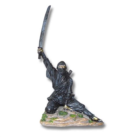 Crouching Katana Ninja Statue Crouching Ninja Resin Figure Striking