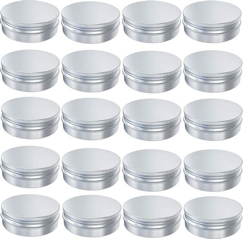 Healthcom 3 Oz 15 Pack 90ml Empty Round Silver Aluminum Tin Cans Metal Steel Tins