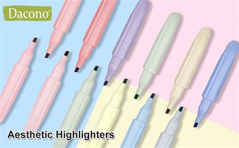 Amazon Dacono Aesthetic Cute Pastel Highlighters Set 12 Pcs