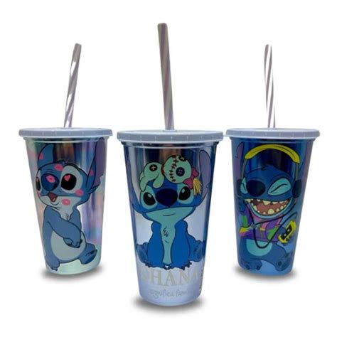 Copo Stitch Canudo Disney Oficial Modelos Lilo E Stitch Angel