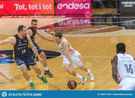 Fabien Causeur Of Real Madrid In Action In The Endesa Acb League Match