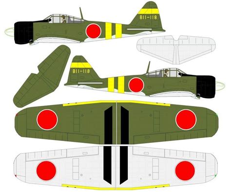 Paper Model Airplane Template 2d Wwii Japan Zero Ww2 Planes Model