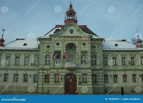 ZRENJANIN, SERBIA, DECEMBER 22nd 2018 - City Hall on Main Square ...