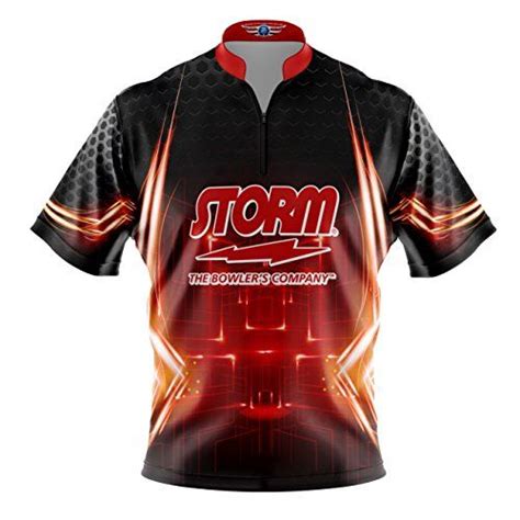 Logo Infusion Bowling Dye-Sublimated Jersey (Sash Collar) - Storm Style 0247ST (2XL) Red Black ...