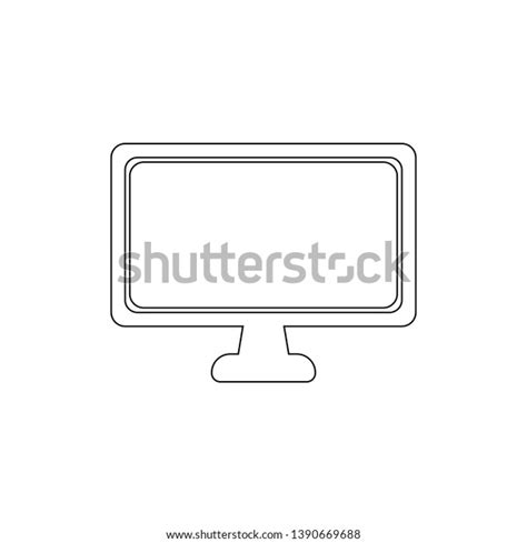 Computer Monitor Outline Icon Signs Symbols Stock Vector Royalty Free