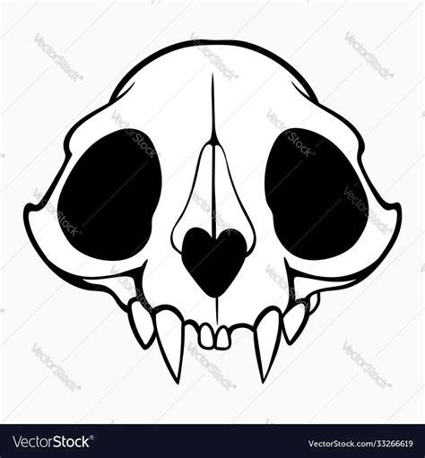 Simple animal skull with filling Royalty Free Vector Image