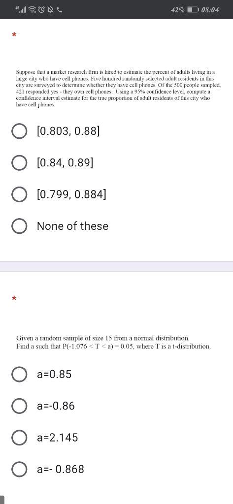 Solved 42 08 04 Suppose That A Market Research Firm Is Chegg