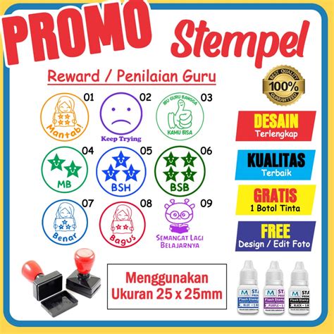 Jual Kvxp Cetak Stempel Nilai Reward Guru Paud Tk Sd Smp Stempel