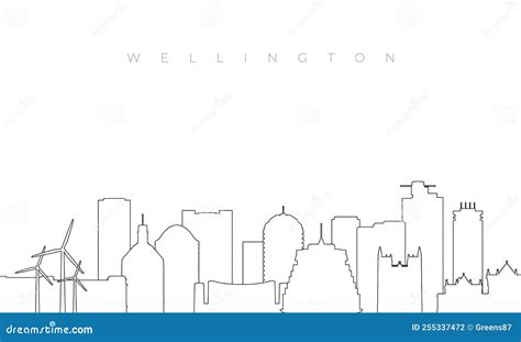 Wellington Skyline Silhouette. Cartoon Vector | CartoonDealer.com ...