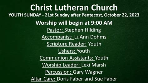 21st Sunday After Pentecost Sunday October 22 2023 Youtube