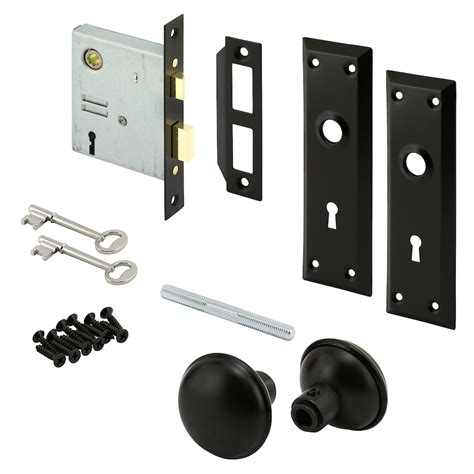 Prime Line Mortise Lock Set Keyed Matte Black Finish The Home Depot