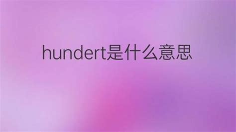 Hundert是什么意思 Hundert的翻译、读音、例句、中文解释 下午有课