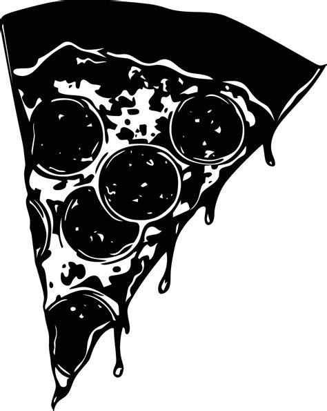 Ai Generated Silhouette Pizza Slice Black Color Only 37203880 Vector