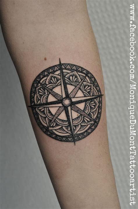 Mandala Tattoo Compass Tattoo Dotwork Tattoo Kompasstattoo