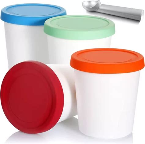 Envases Para Helados 5 Pack De Tarrinas De 1qt Para Conge Meses