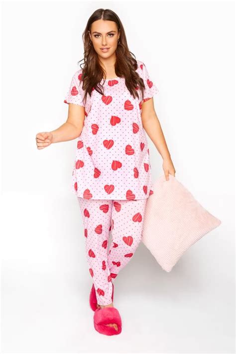 Pinkfarbenes Pyjama Set Mit Herzen And Punkten Yours Clothing