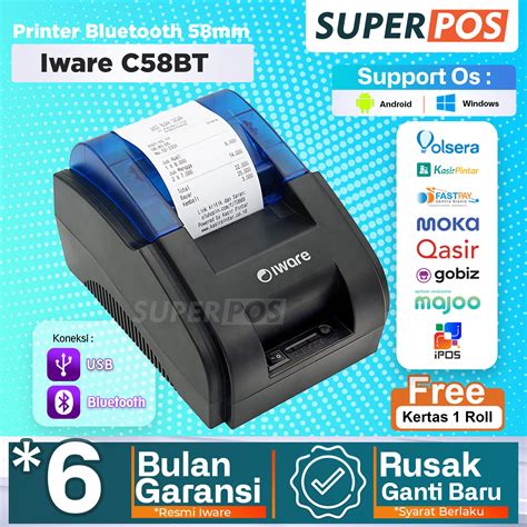 Jual Printer Thermal Bluetooth Kasir 58mm Iware C58BT Series Iware