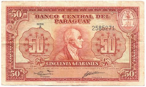 Billete Paraguay Guaranies Dr Francia Jos