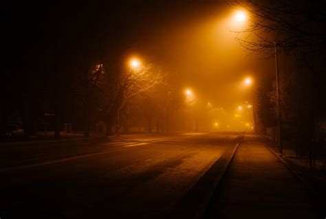 Foggy Night Night Sky Wallpaper Foggy Scenery