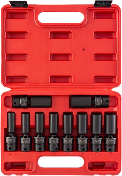 Sunex Tools Inch Drive Deep Metric Universal Socket Impact Set