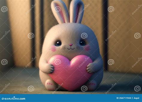 Adorable Bunny Holding A Heart Cute Valentines Bunny Valentines Day Card Love Rabbit Rabbit