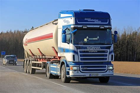 Scania R480 V8 Tank Truck On Autumn Road Editorial Photo Image Of