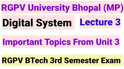 Digital System Important Question Unit 3 RGPV BTech 3rd Semester