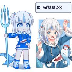 Gawr Gura gacha life 2 | Винтажные логотипы, Арт-челлендж, Милые рисунки